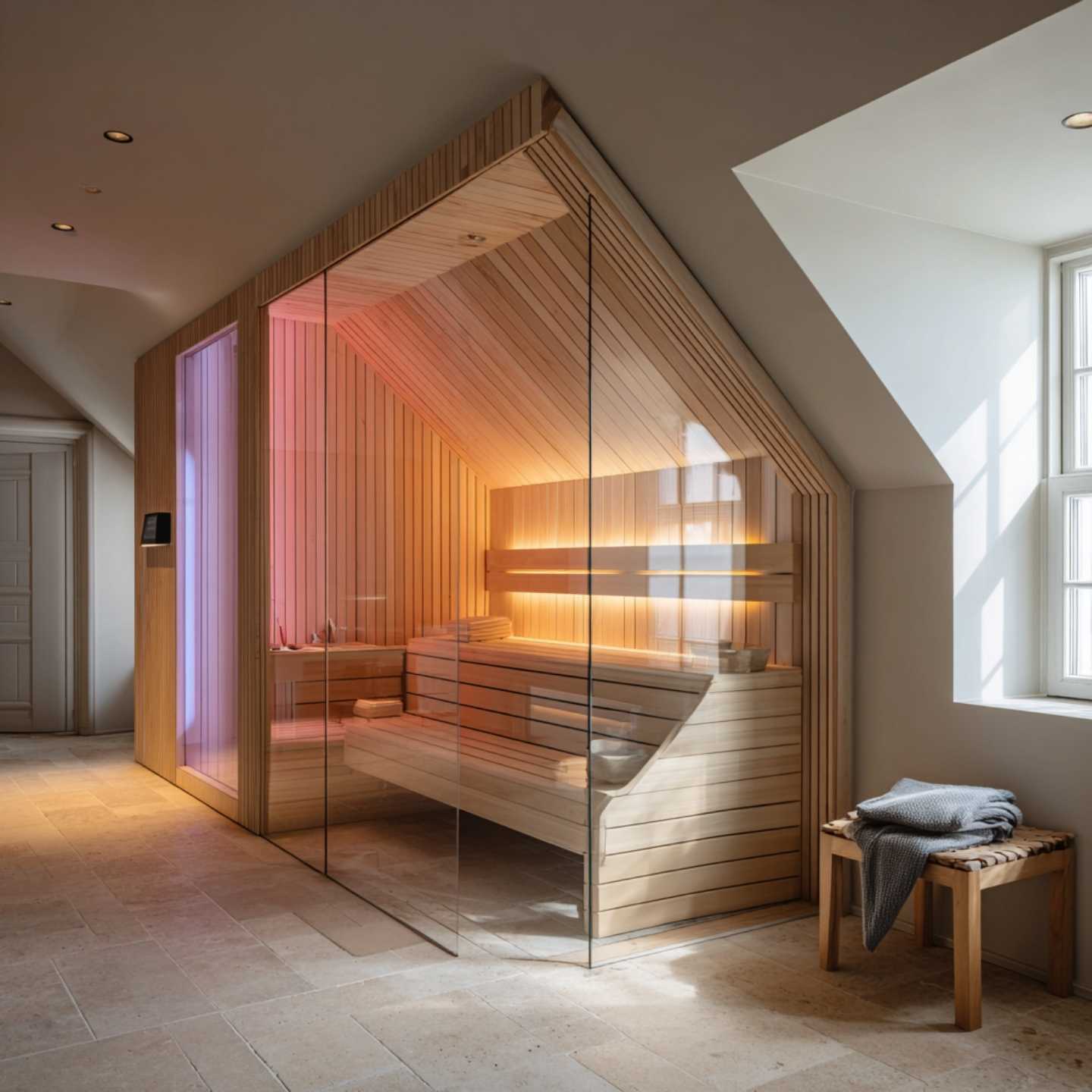 Dachschrägensauna: Massarbeit für besondere Räume